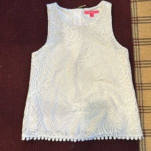 White sleeveless Lilly Pulitzer Top, Size Medium, Mint Condition
